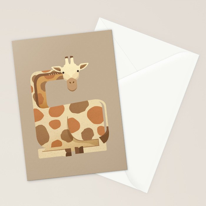 Whimsy Giraffe Stationery Card Gallery Image 2