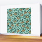 Cute Little Sloth, Sweet Sloth, Teal Print Wall Mural Gallery Image 2