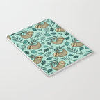 Cute Little Sloth, Sweet Sloth, Teal Print Notebook Gallery Image 3