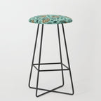 Cute Little Sloth, Sweet Sloth, Teal Print Stool Gallery Image 1