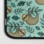 Cute Little Sloth, Sweet Sloth, Teal Print Laptop Sleeve Gallery Image 3
