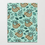 Cute Little Sloth, Sweet Sloth, Teal Print Notebook Gallery Image 4