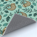 Cute Little Sloth, Sweet Sloth, Teal Print Rug Gallery Image 4