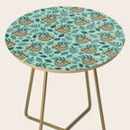 Cute Little Sloth, Sweet Sloth, Teal Print Side Table Gallery Image 2
