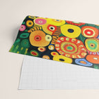 Vibrant Abstract Flowers in a Beautiful Blue Vase Wrapping Paper Gallery Image 2
