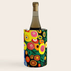 Vibrant Abstract Flowers in a Beautiful Blue Vase Wine Chiller Gallery Image 3