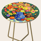 Vibrant Abstract Flowers in a Beautiful Blue Vase Side Table Gallery Image 2