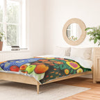 Vibrant Abstract Flowers in a Beautiful Blue Vase Duvet Cover Gallery Image 2