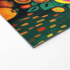 Vibrant Abstract Flowers in a Beautiful Blue Vase Welcome Mat Gallery Image 2
