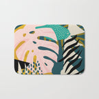 Collage contemporary tribal floral hawaiian pattern. Bath Mat Gallery Image 1