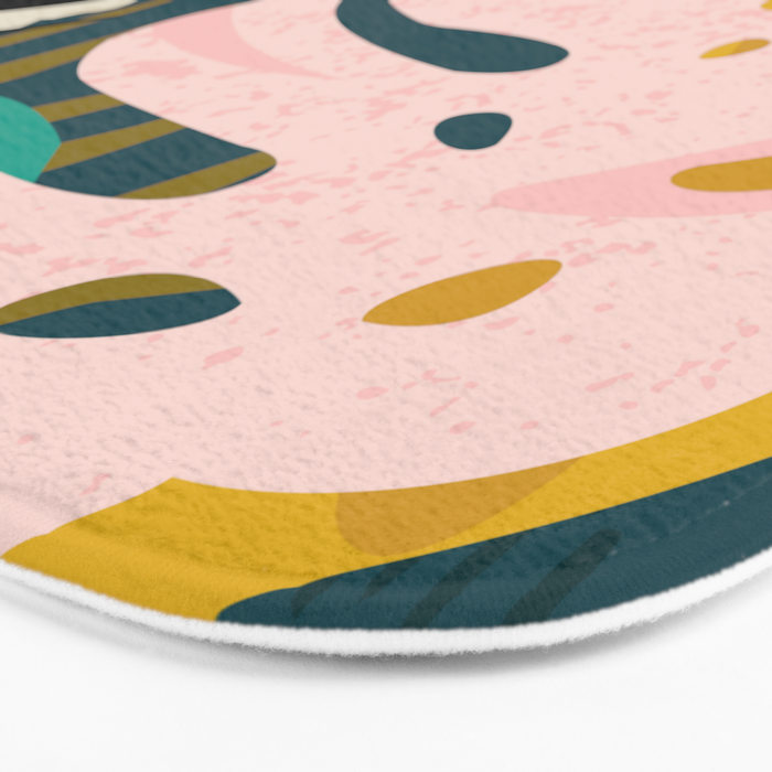 Collage contemporary tribal floral hawaiian pattern. Bath Mat Gallery Image 3