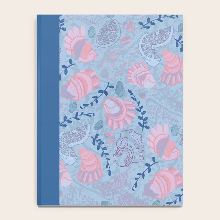 Coastal Oysters on the Beach in Sea Blue & Lavender Notebook Gallery Image 4
