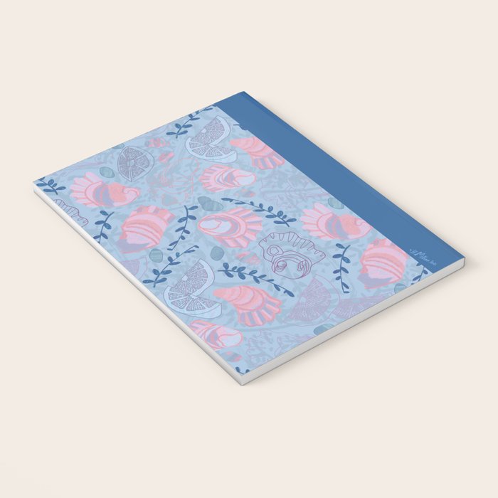 Coastal Oysters on the Beach in Sea Blue & Lavender Notebook Gallery Image 3
