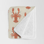 Coastal Lobsters Nautical Crustacean Throw Blanket Gallery Image 3