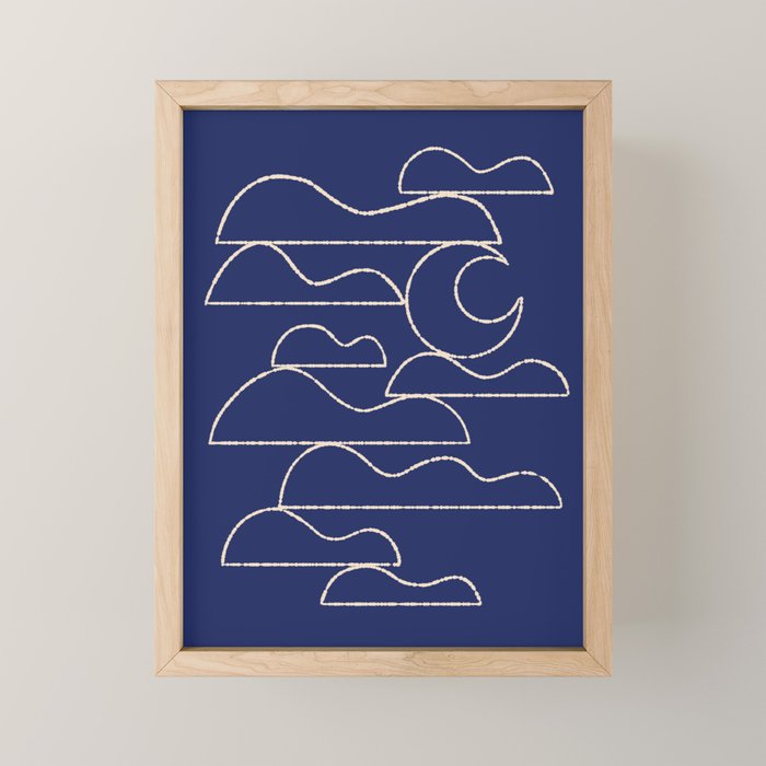 Moon And Cloudscape No. 1 Mini Art Print Gallery Image 1