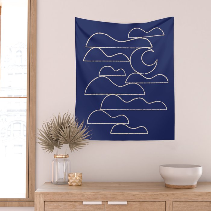 Moon And Cloudscape No. 1 Wall Tapestry Gallery Image 2
