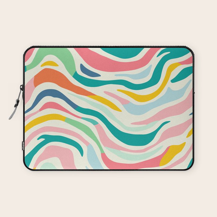 Colorful abstract line stripe art pattern Laptop Sleeve Gallery Image 1