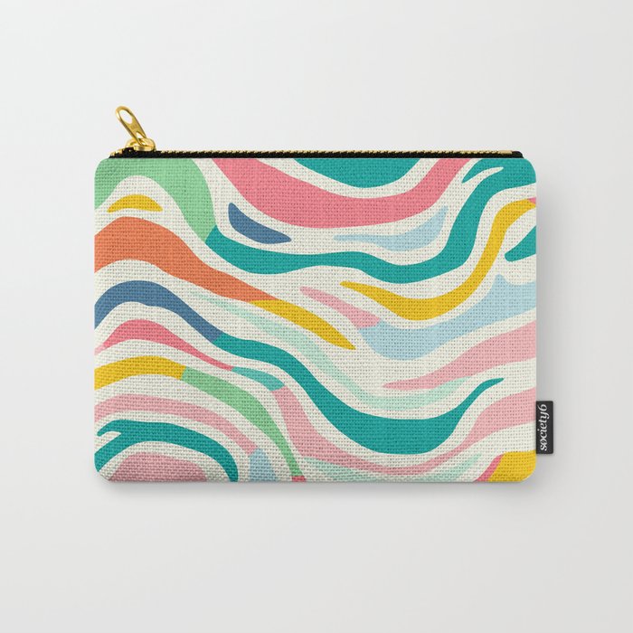 Colorful abstract line stripe art pattern Carry All Pouch Gallery Image 1