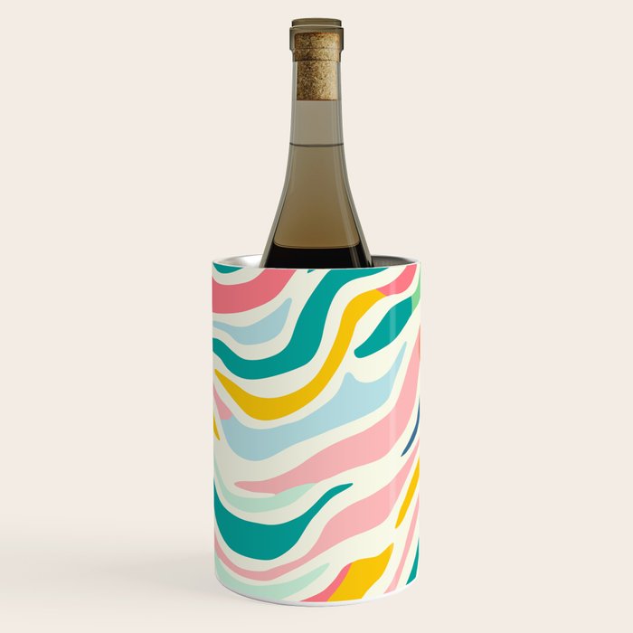 Colorful abstract line stripe art pattern Wine Chiller Gallery Image 3