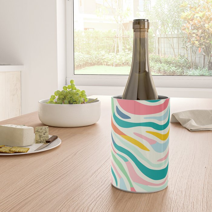 Colorful abstract line stripe art pattern Wine Chiller Gallery Image 4