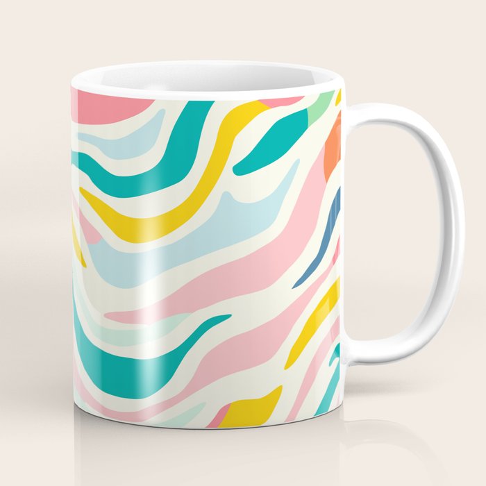 Colorful abstract line stripe art pattern Coffee Mug Gallery Image 1