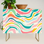 Colorful abstract line stripe art pattern Credenza Gallery Image 1