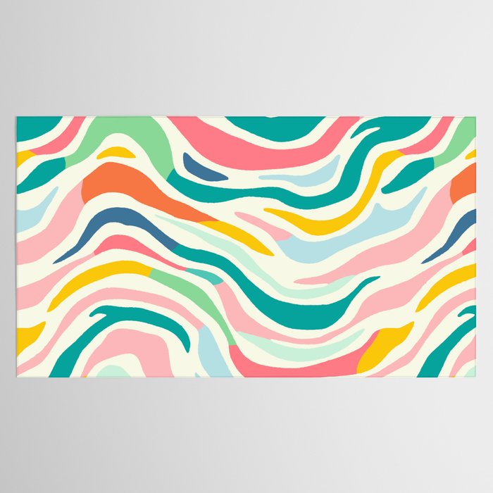 Colorful abstract line stripe art pattern Tablecloth Gallery Image 2