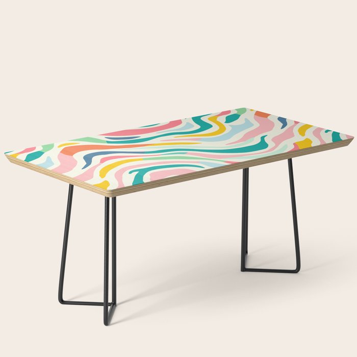 Colorful abstract line stripe art pattern Coffee Table Gallery Image 1