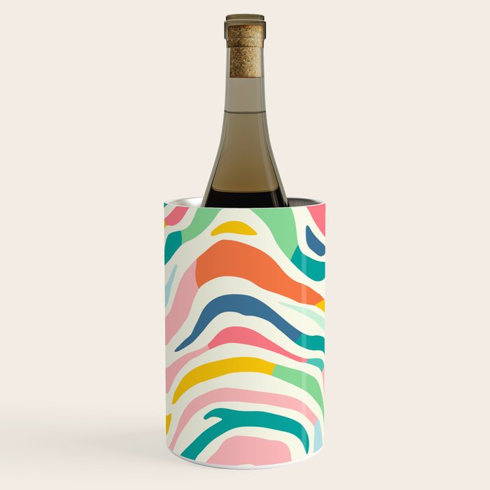 Colorful abstract line stripe art pattern Wine Chiller Gallery Image 2