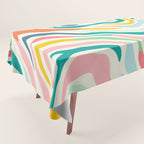 Colorful abstract line stripe art pattern Tablecloth Gallery Image 1