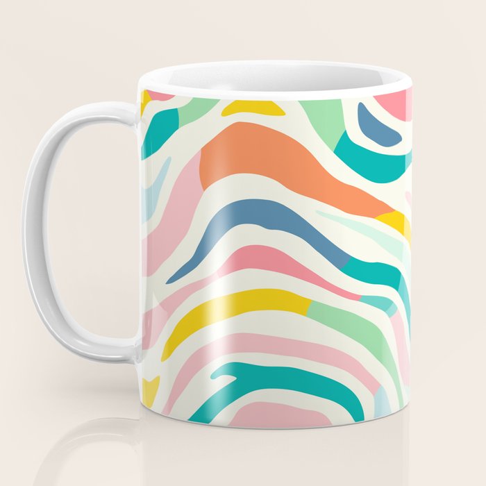 Colorful abstract line stripe art pattern Coffee Mug Gallery Image 3