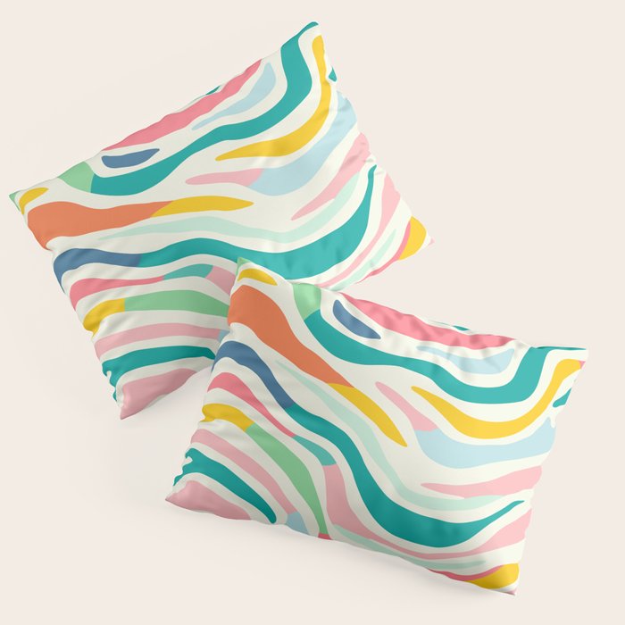 Colorful abstract line stripe art pattern Pillow Sham Gallery Image 3