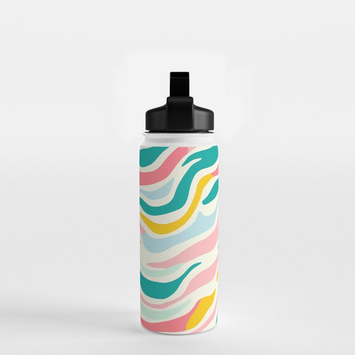 Colorful abstract line stripe art pattern Water Bottle Gallery Image 2