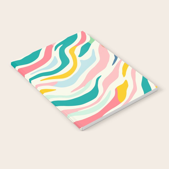 Colorful abstract line stripe art pattern Notebook Gallery Image 1