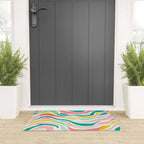 Colorful abstract line stripe art pattern Welcome Mat Gallery Image 3