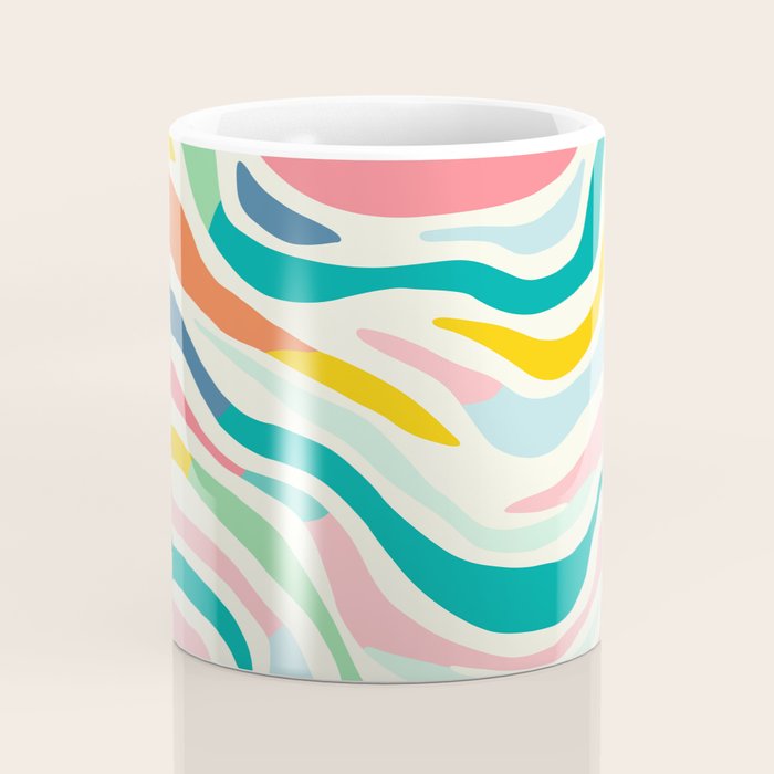 Colorful abstract line stripe art pattern Coffee Mug Gallery Image 4