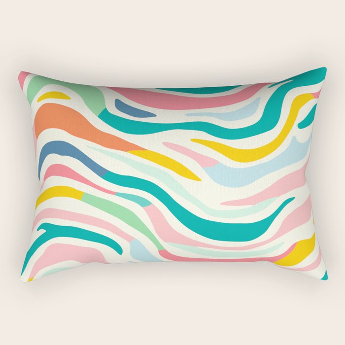 Colorful abstract line stripe art pattern Rectangular Pillow Gallery Image 2