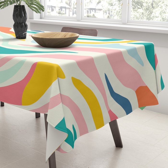 Colorful abstract line stripe art pattern Tablecloth Gallery Image 3