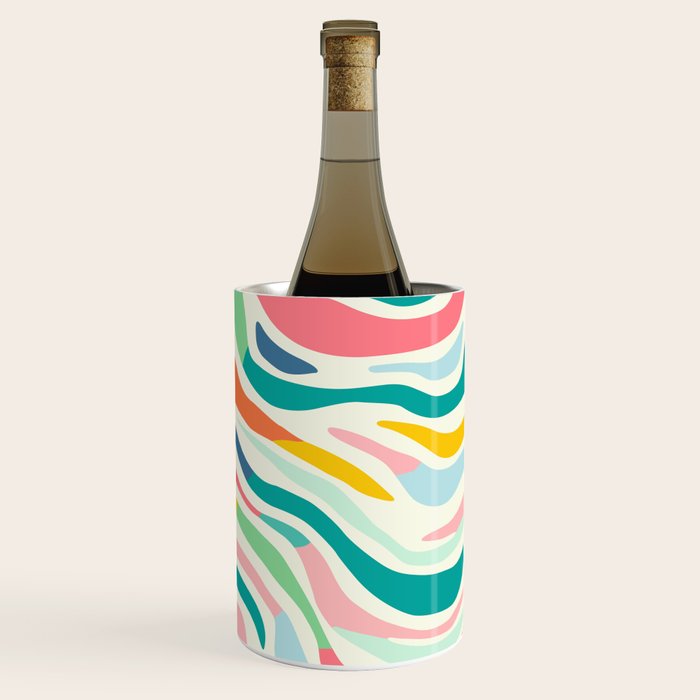 Colorful abstract line stripe art pattern Wine Chiller Gallery Image 1