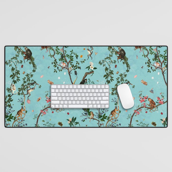 Monkey World Aqua Desk Mat Gallery Image 1