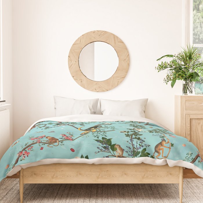 Monkey World Aqua Duvet Cover Gallery Image 3