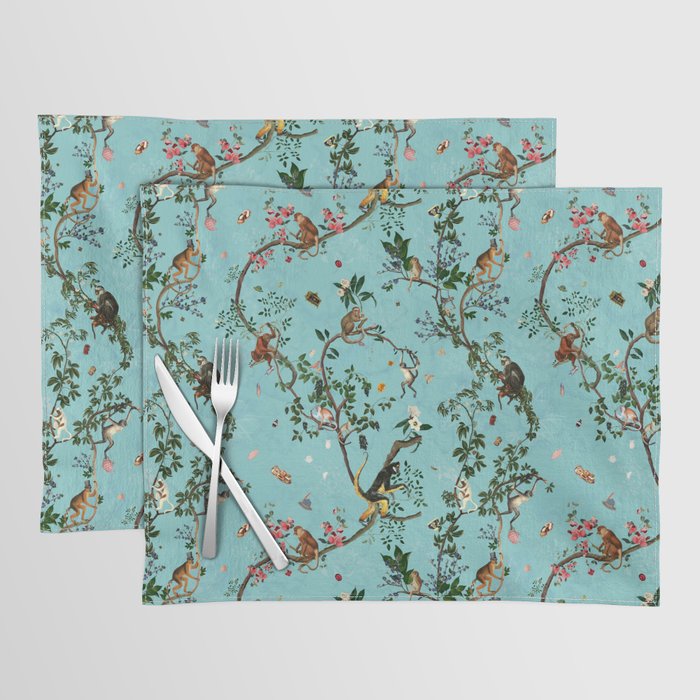Monkey World Aqua Placemat Gallery Image 1