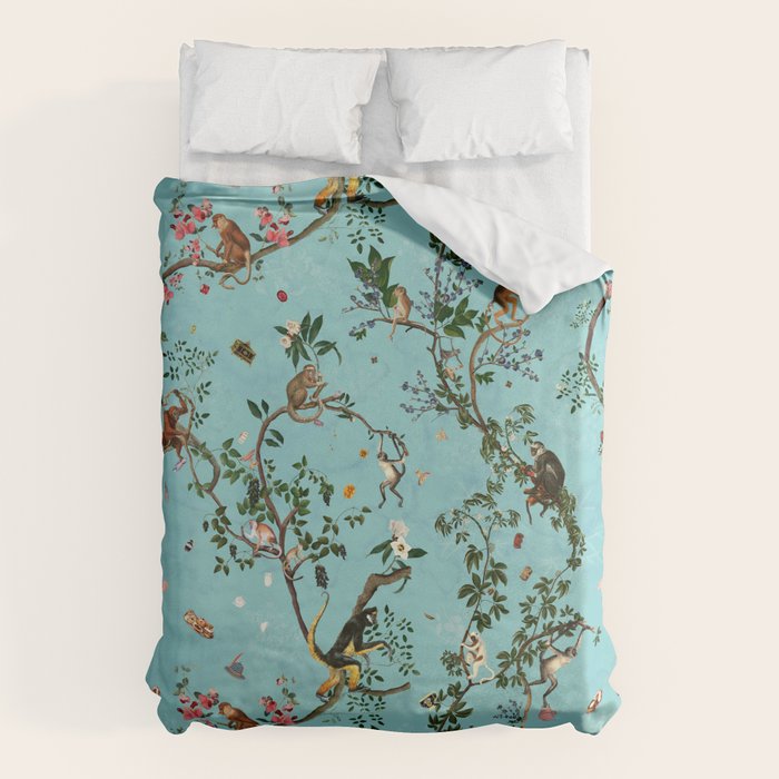 Monkey World Aqua Duvet Cover Gallery Image 1
