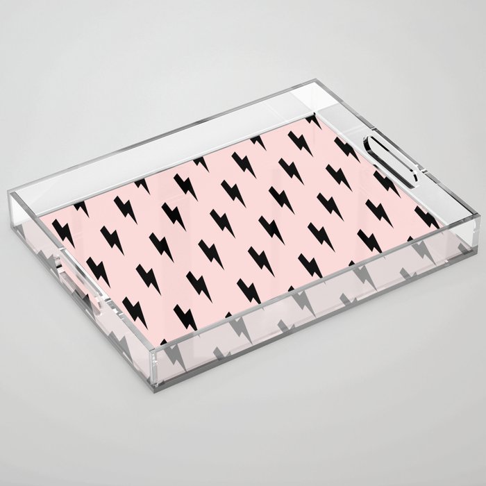 Lightning Bolts Blush Acrylic Tray Gallery Image 1
