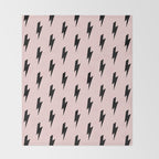 Lightning Bolts Blush Throw Blanket Gallery Image 2