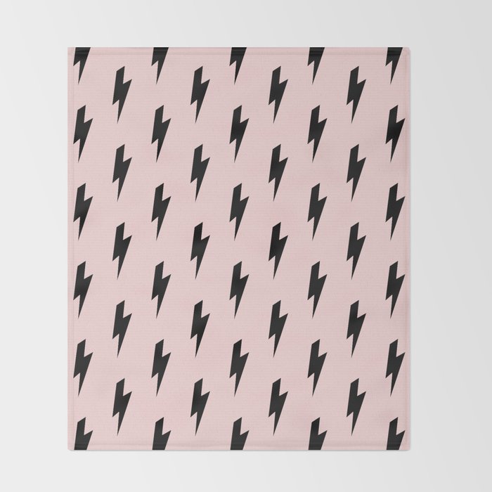 Lightning Bolts Blush Throw Blanket Gallery Image 2