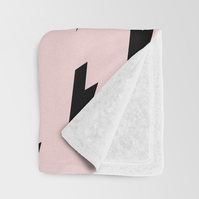 Lightning Bolts Blush Throw Blanket Gallery Image 3