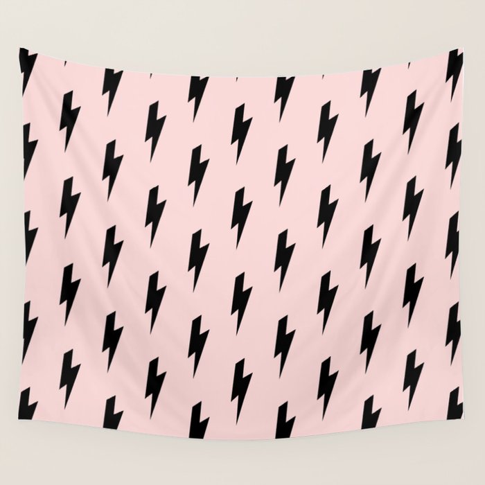 Lightning Bolts Blush Wall Tapestry Gallery Image 4