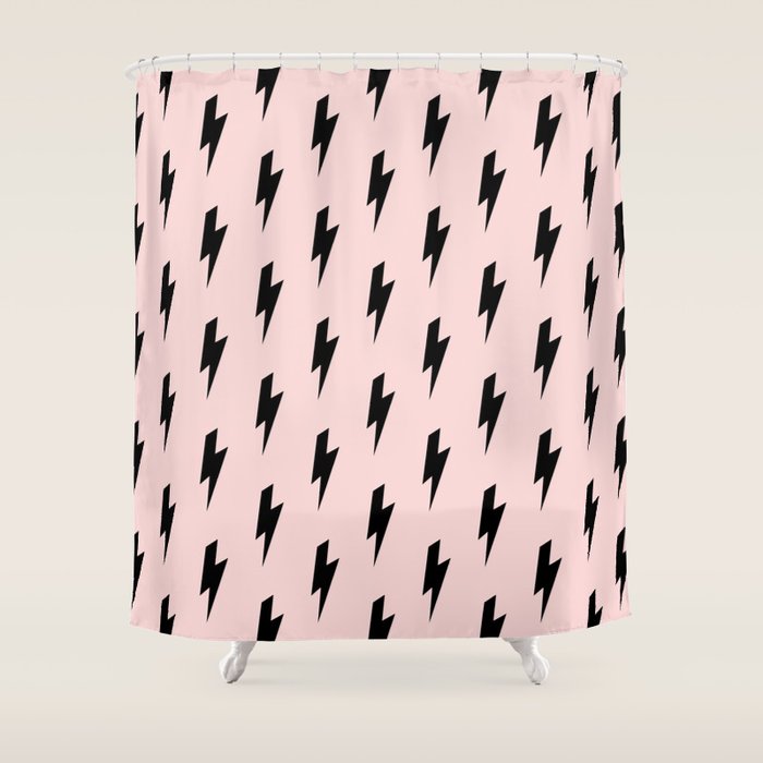 Lightning Bolts Blush Shower Curtain Gallery Image 1