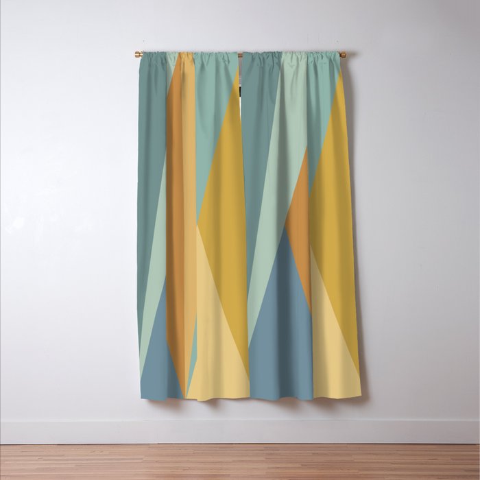 Geometric Triangles XIII Retro Summer Window Curtain Gallery Image 3